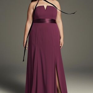 White by Vera Wang V-Wire Crepe Mermaid Bridesmaid Dress Size 18